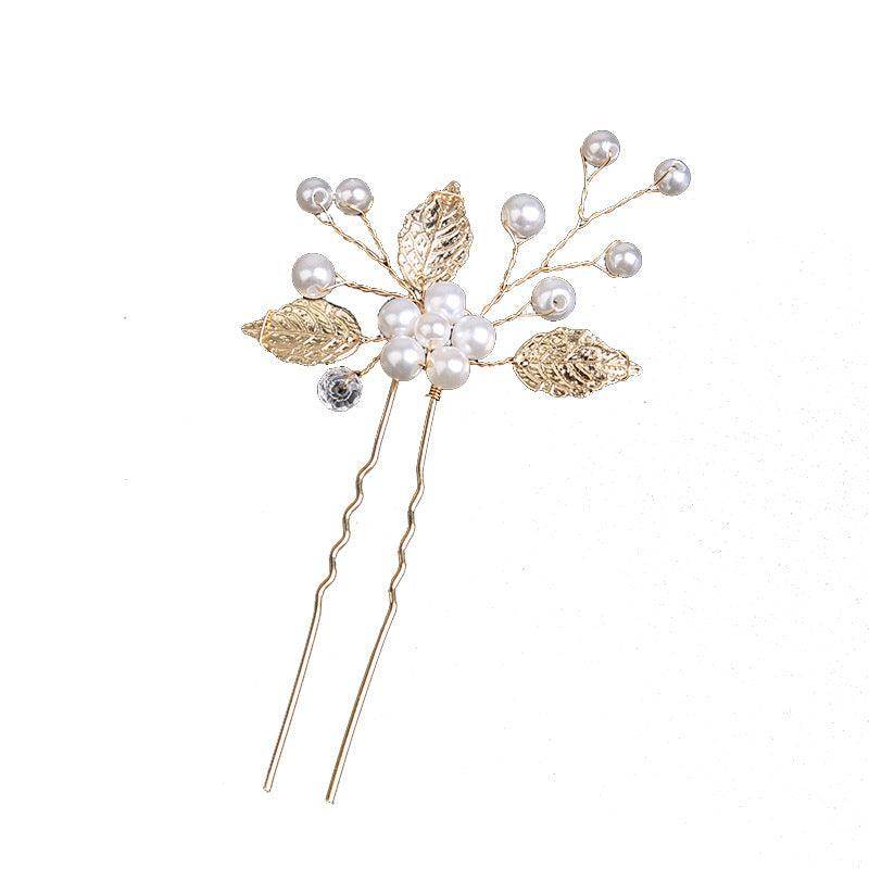 Pearl bridal hairpin Headpiece Hair pin Wedding accessories set of 3 686678591615 - COCOMELODY